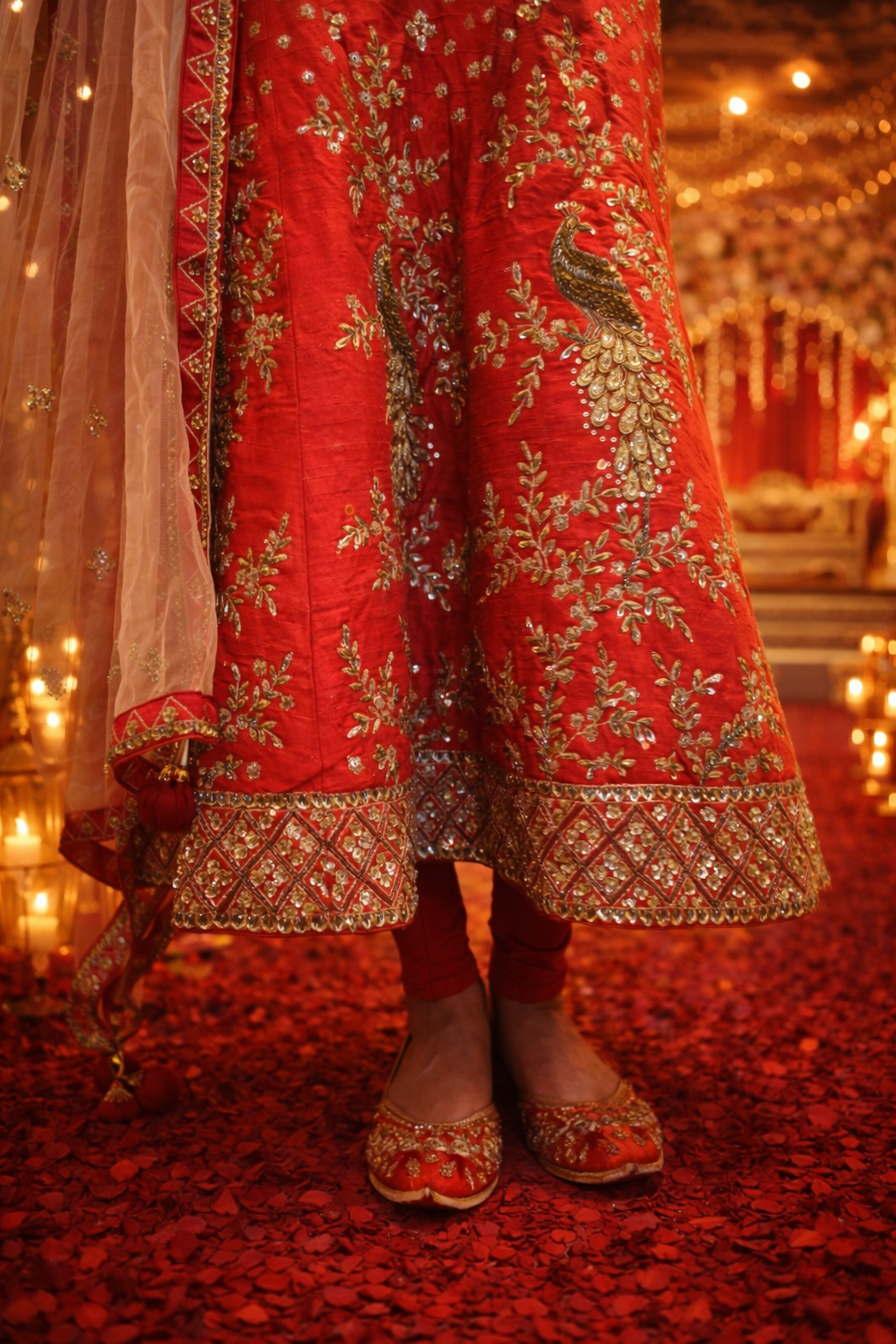Royal Red Embellished Juttis