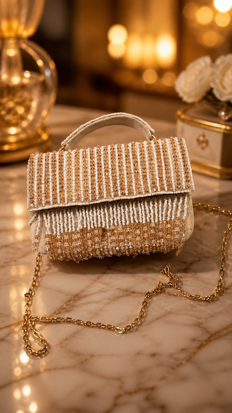 Ivory Gold Cascade bag