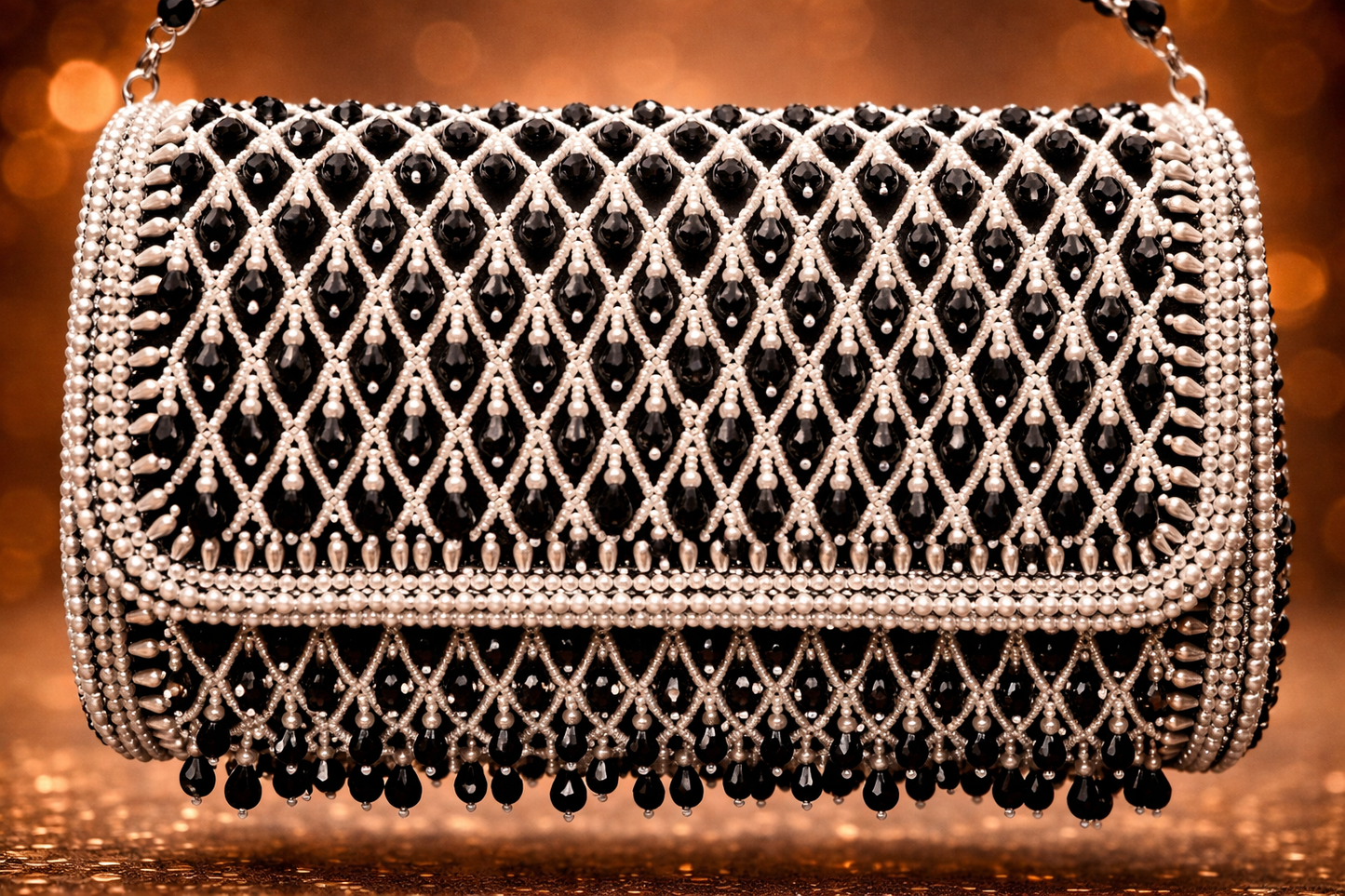 Midnight black Pearl Potli Bag