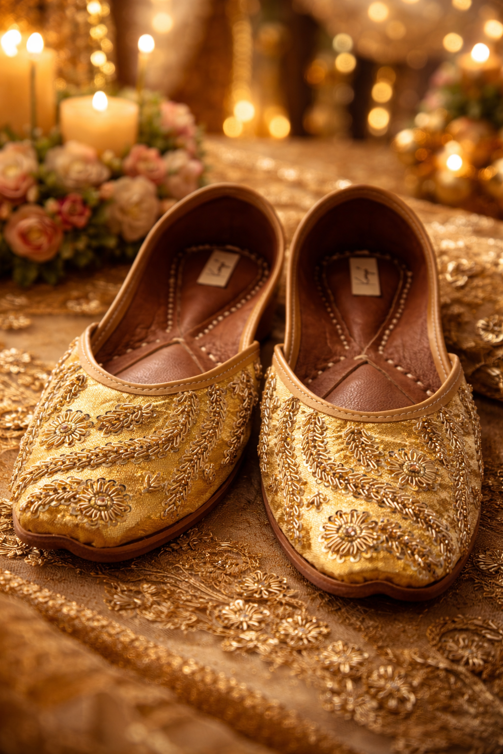 Sunlit Gold Embellished Jutti