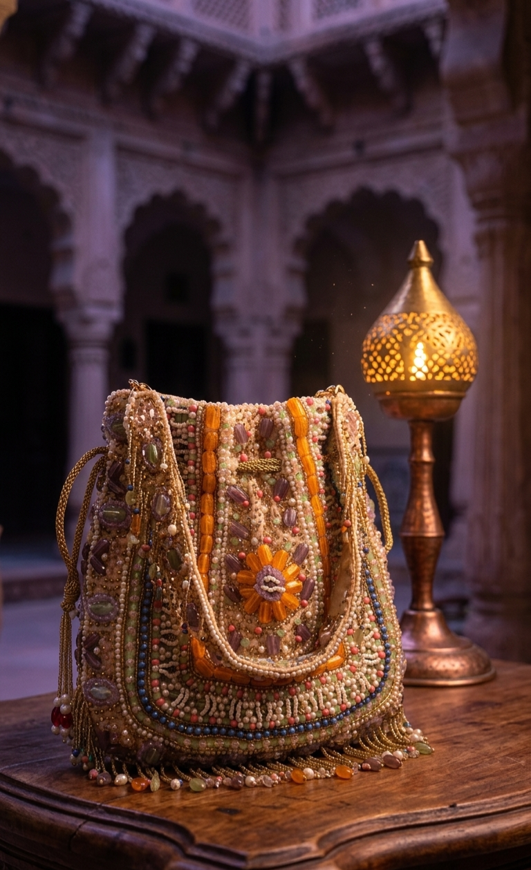 Multicolor Hand-Embellished Potli Bag