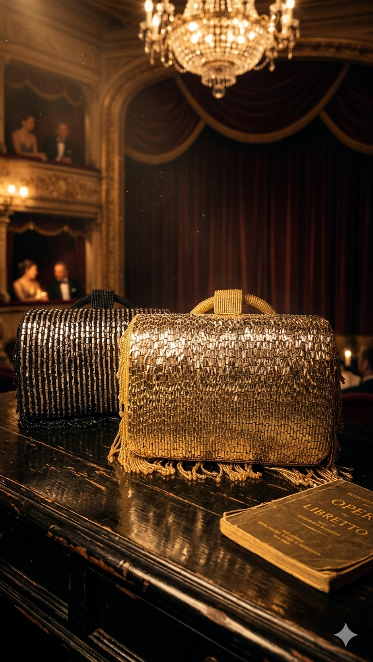 Golden Shimmer Fringe Bag