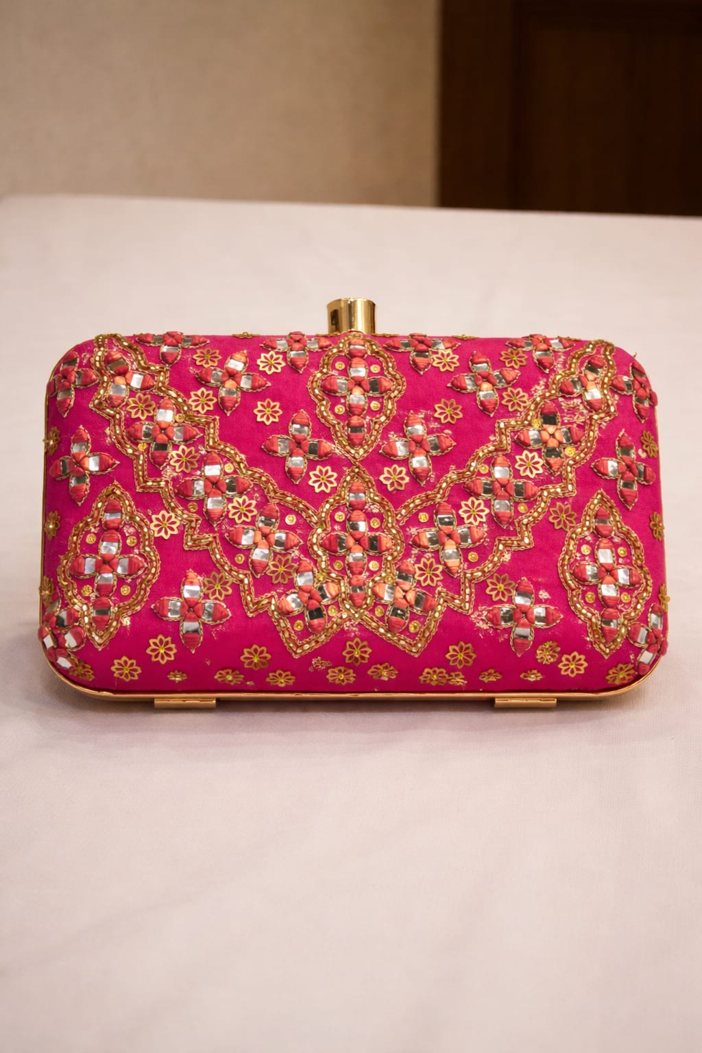 Hot Pink Mirror Work Clutch