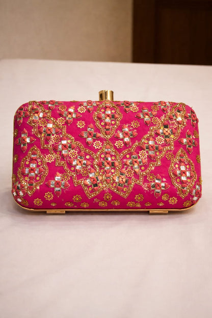 Hot Pink Mirror Work Clutch