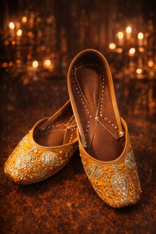 Royal Gold Embroidered Ethnic Jutti