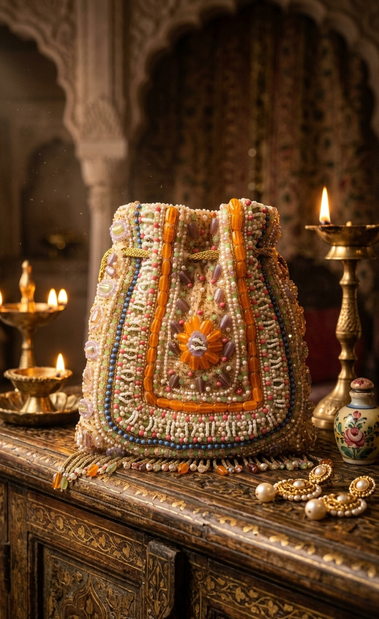 Multicolor Hand-Embellished Potli Bag