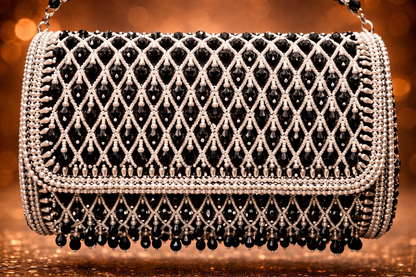 Midnight black Pearl Potli Bag
