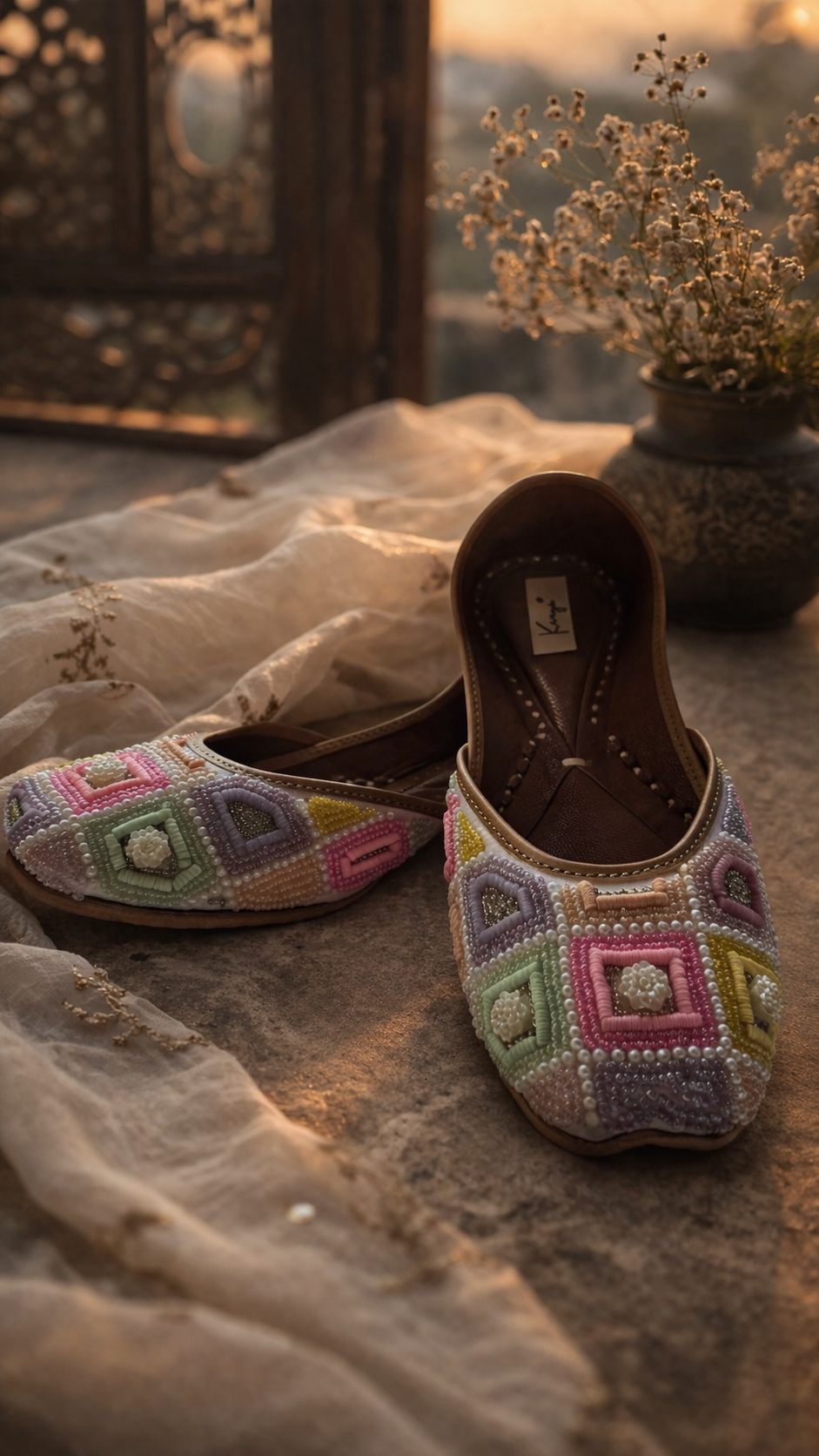 Pastel Pearl Embellished Jutti