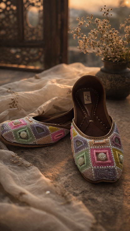 Pastel Pearl Embellished Jutti