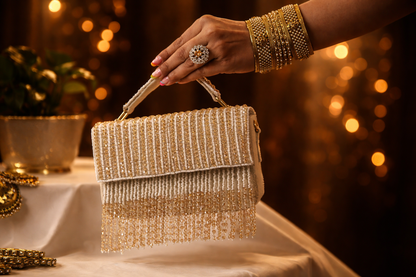 Ivory Gold Cascade bag