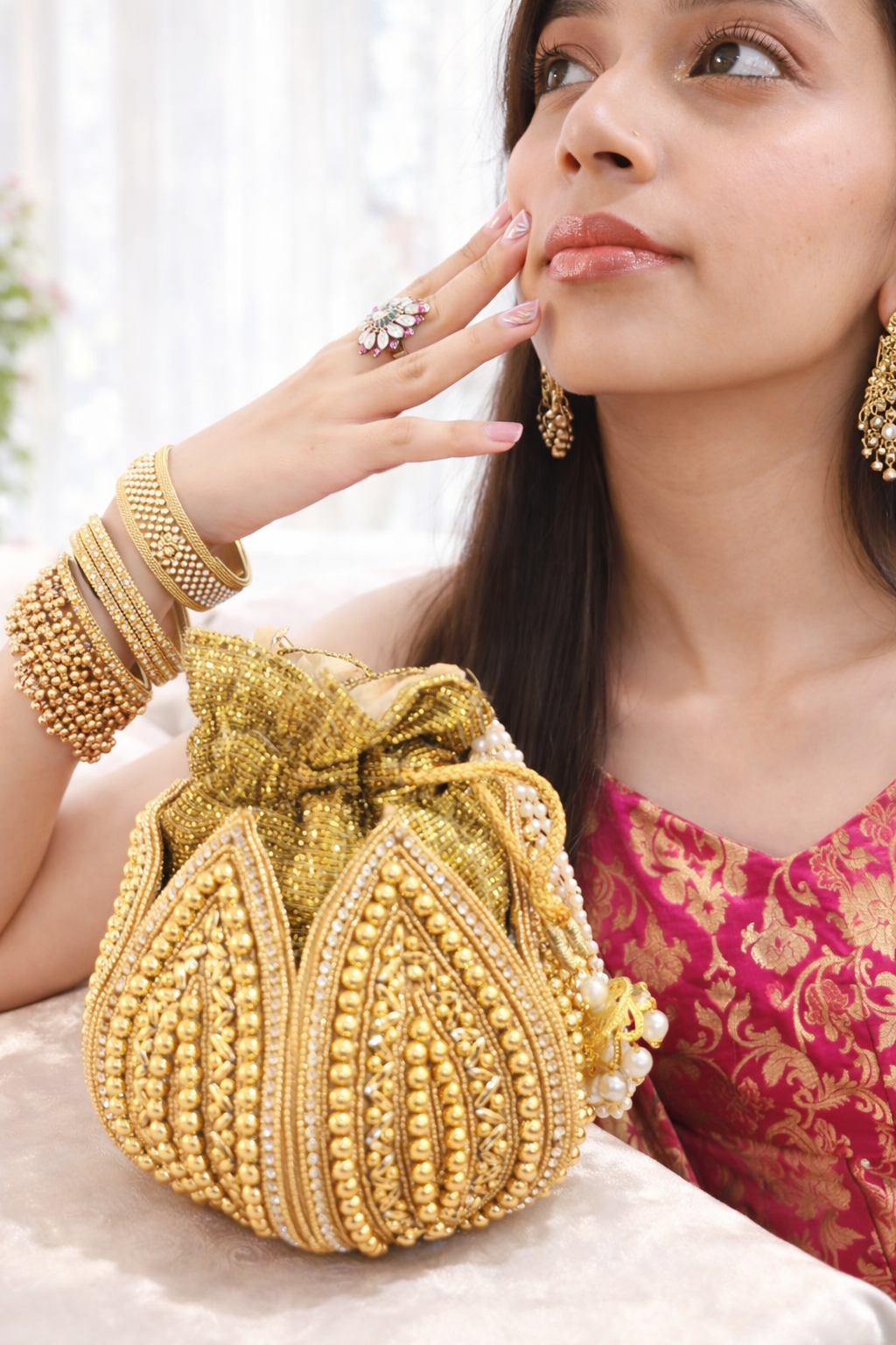 Royal Gold Embellished Potli