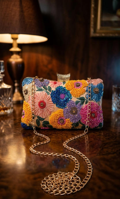 Bloom Luxe Embellished Clutch