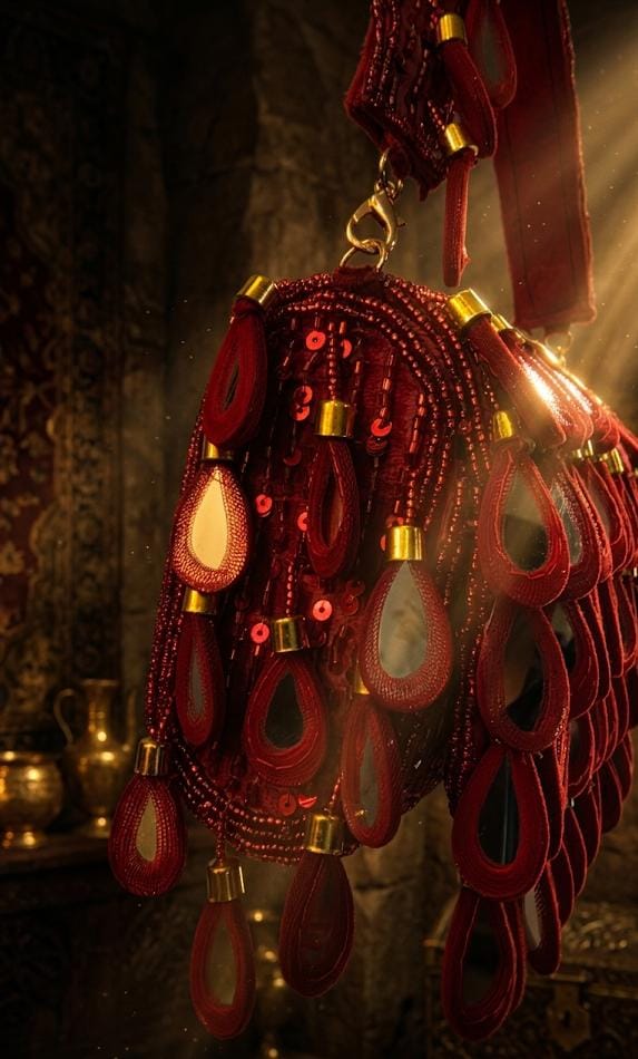 Red Crimson Elegance Statement Bag