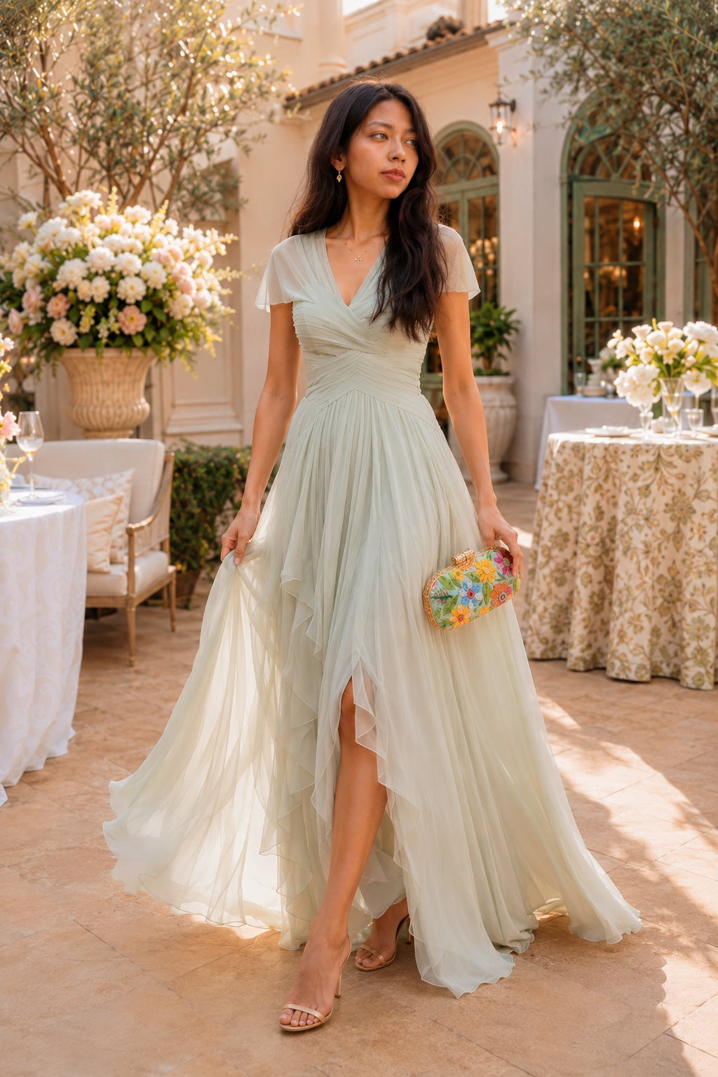Sea Green Garden Bloom Clutch