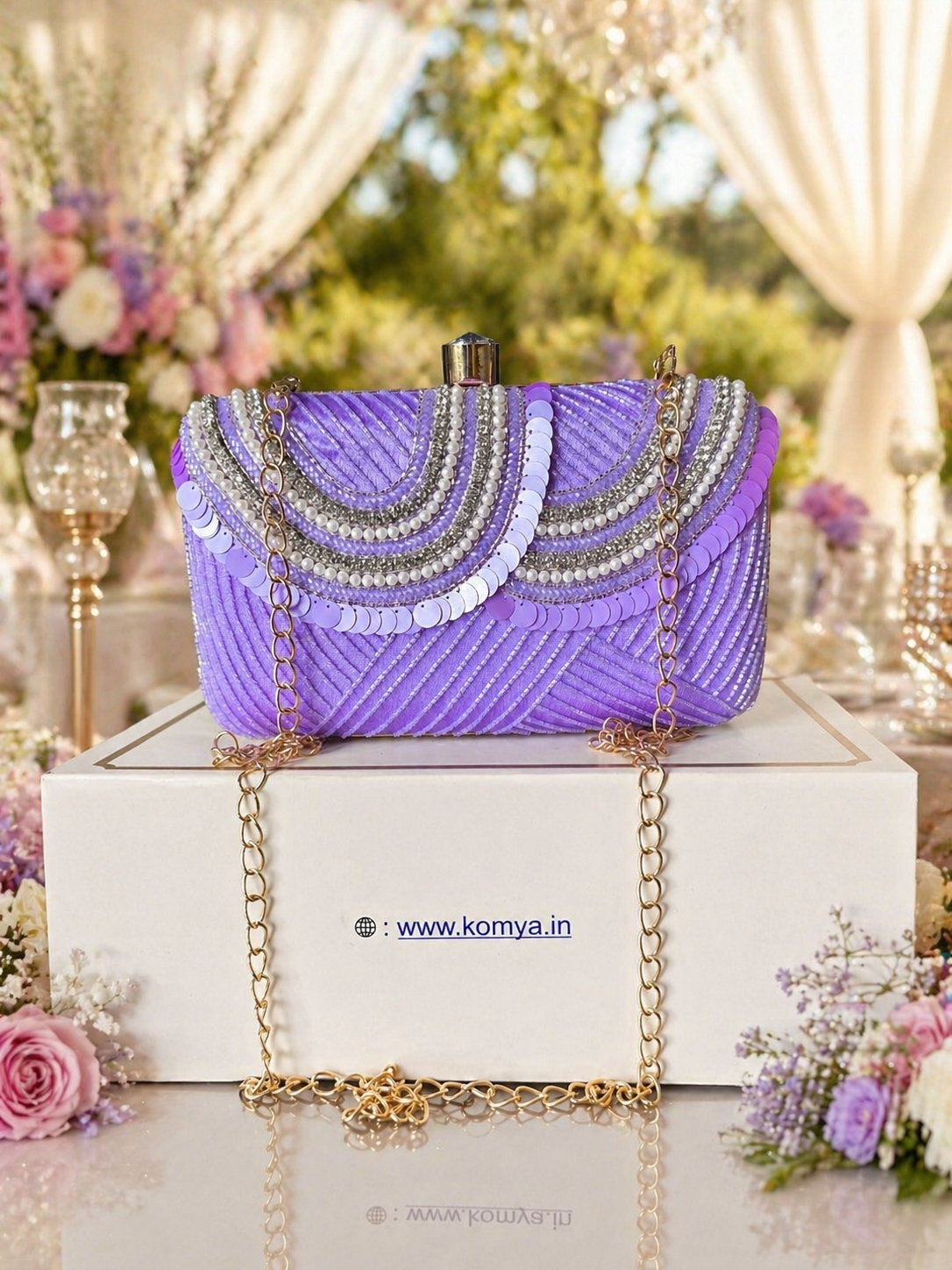 Lavender Pearl Sequin Jutti & Clutch Bag Combo