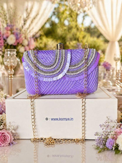 Lavender Pearl Sequin Jutti & Clutch Bag Combo