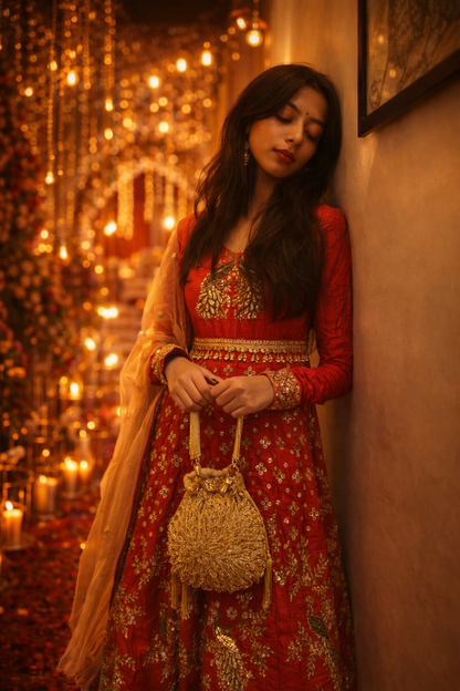 Golden Embellished Potli Bag