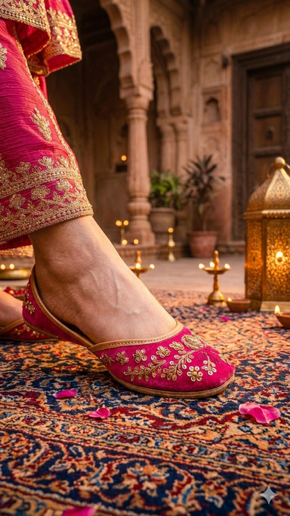 Rani Pink Embellished Juttis