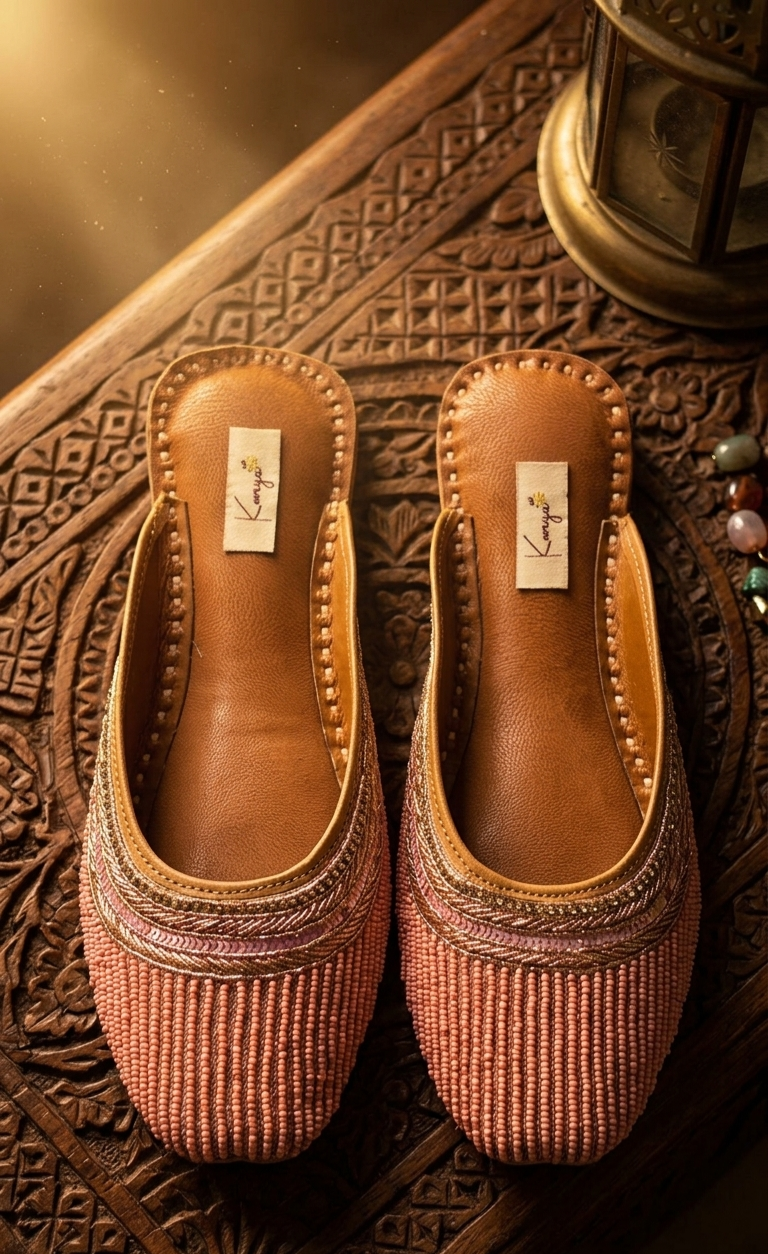Blush Bead Embellished Jutti