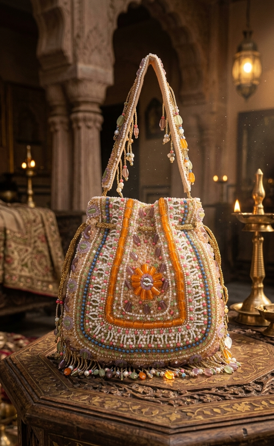Multicolor Hand-Embellished Potli Bag