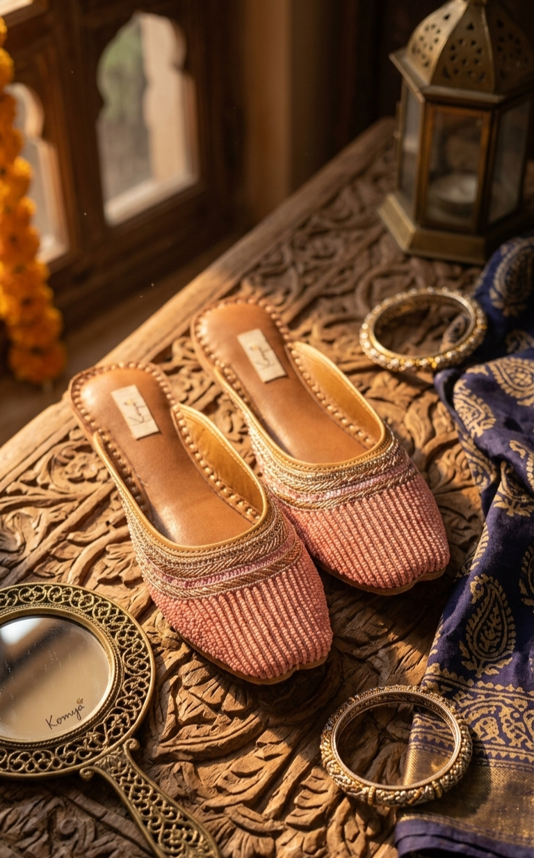 Blush Bead Embellished Jutti