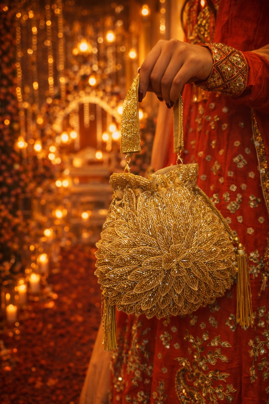 Golden Embellished Potli Bag