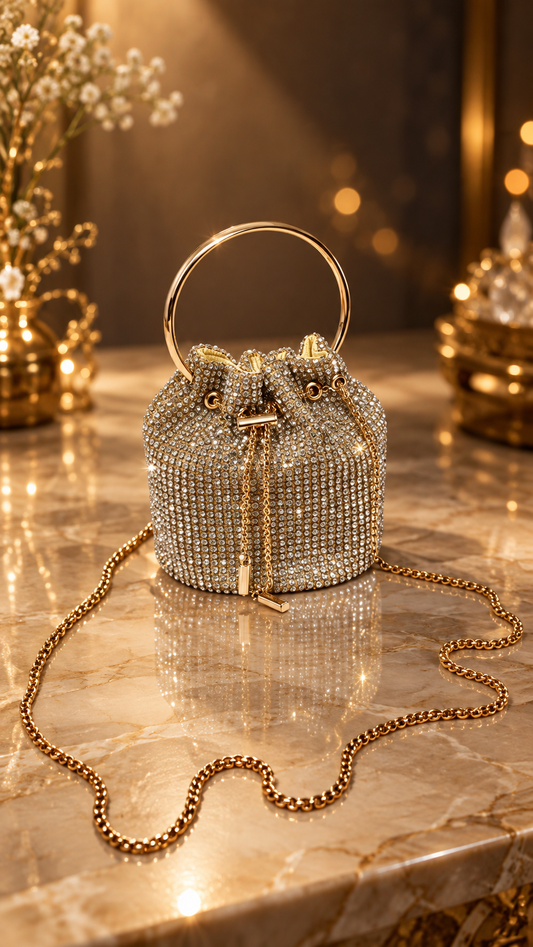 Golden Crystal Luxe Potli Bag