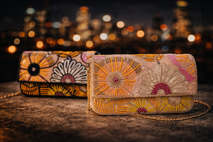 Soft peach Floral Embellished Bag