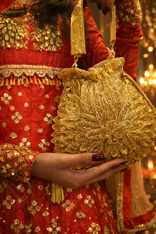 Golden Embellished Potli Bag