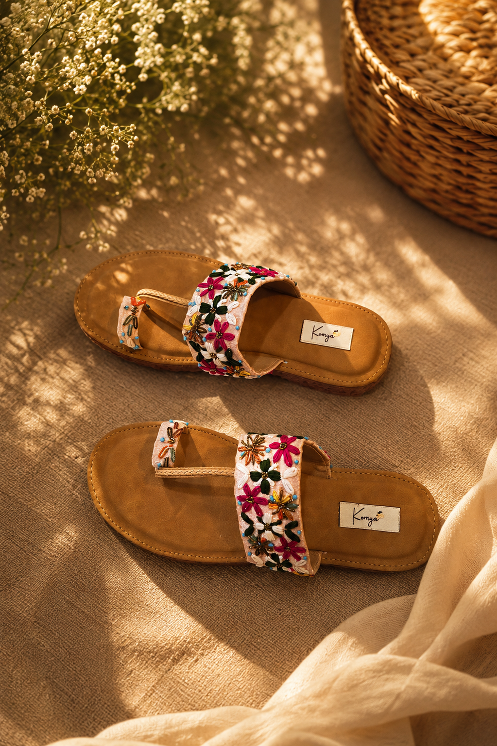 Blush Bloom Embroidered Flats