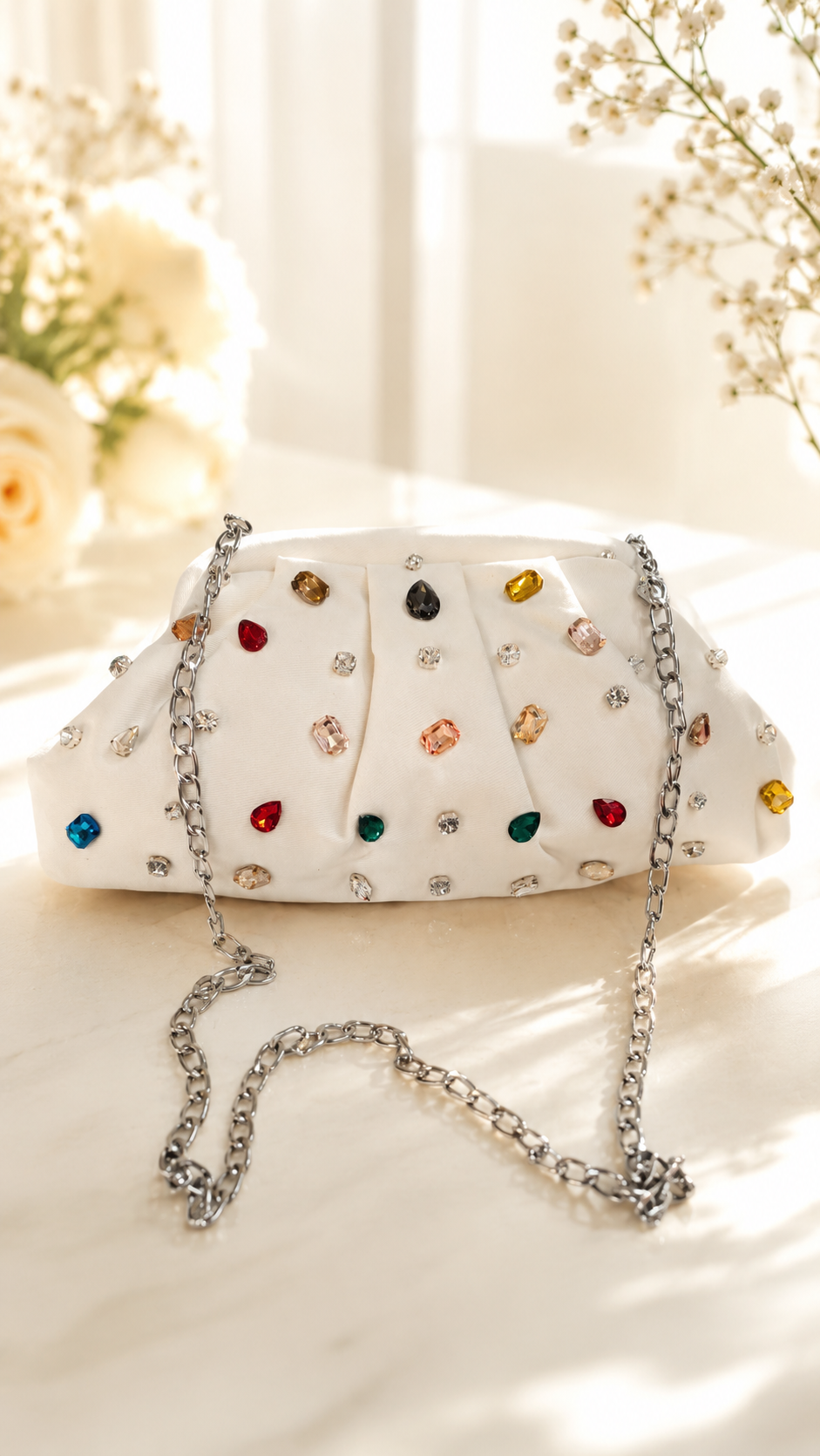 Milky White Gemstone Bag