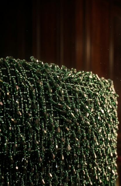 Green Emerald Beaded Shoulder Bag