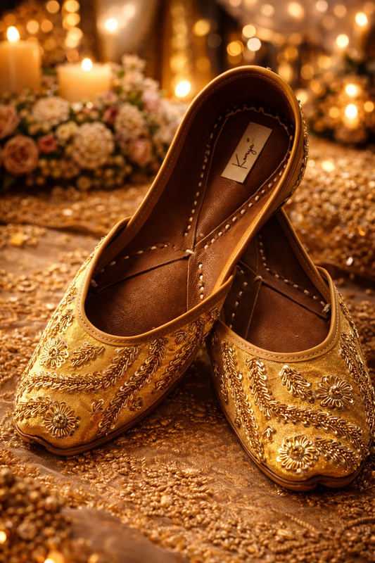 Sunlit Gold Embellished Jutti