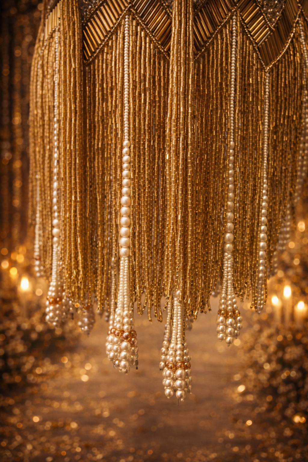 Gold & White Mirror Embellished Potli Bag