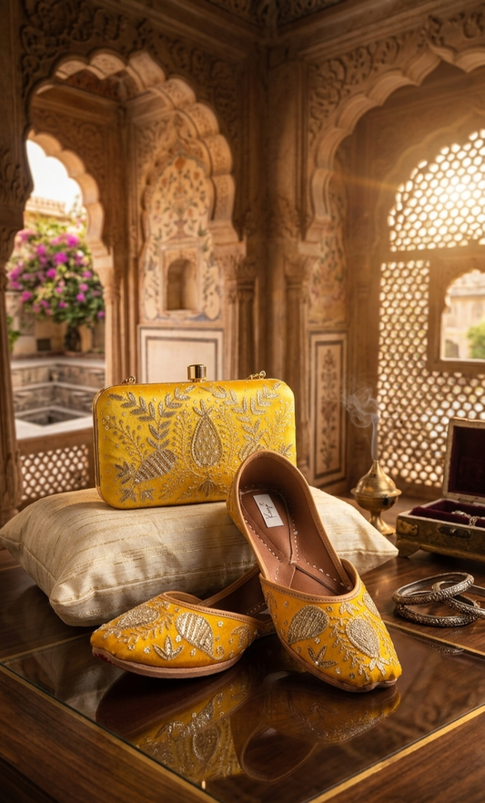 Royal Bloom Jutti & Clutch Set