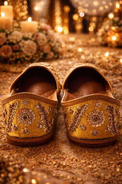Sunlit Gold Embellished Jutti