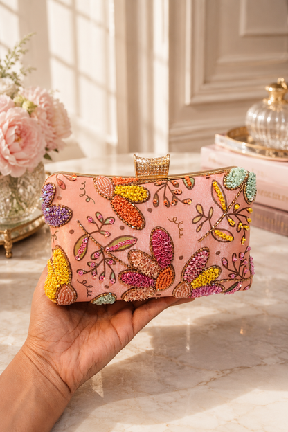Peach Garden Embellished Clutch