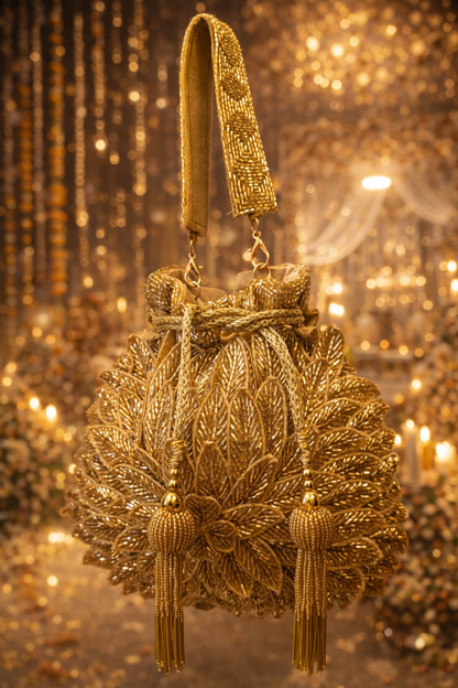 Golden Embellished Potli Bag