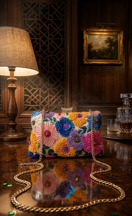 Bloom Luxe Embellished Clutch