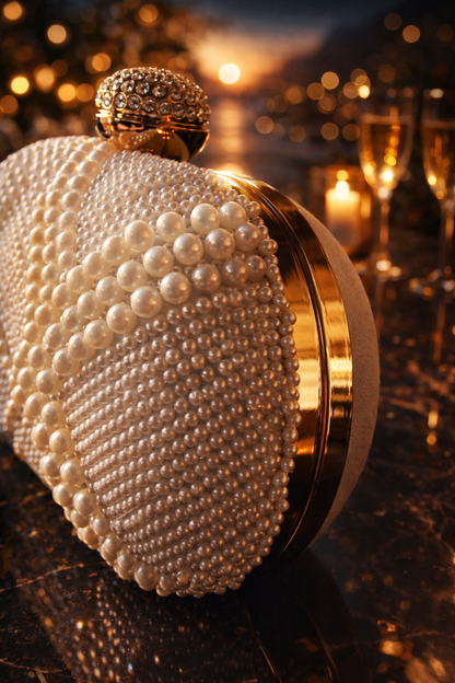 Pearl X Embellished Evening Clutch