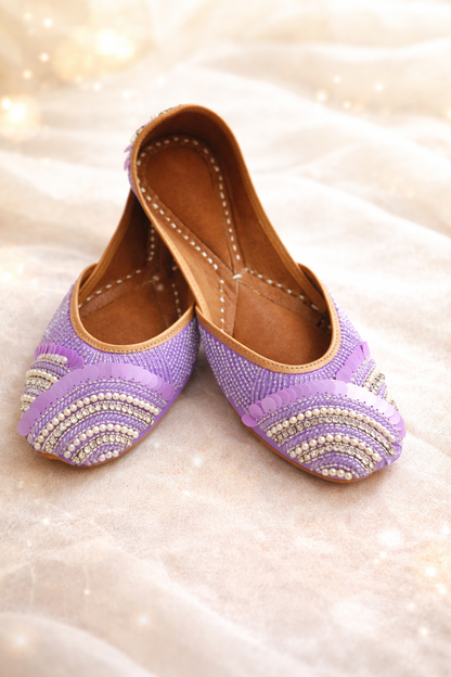 Lilac Pearl Embellished Juttis