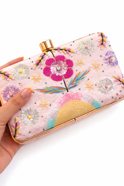 Blush Garden Embellished Clutch