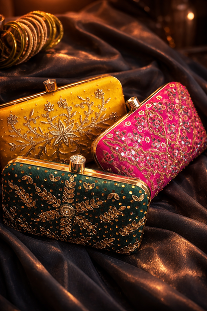 Hot Pink Mirror Work Clutch