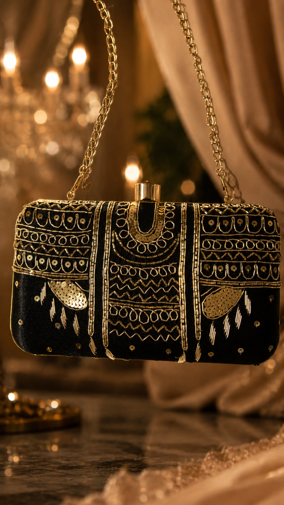 Noir Black Clutch Bag