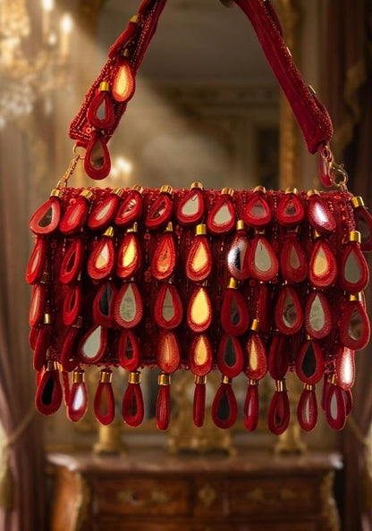 Red Crimson Elegance Statement Bag