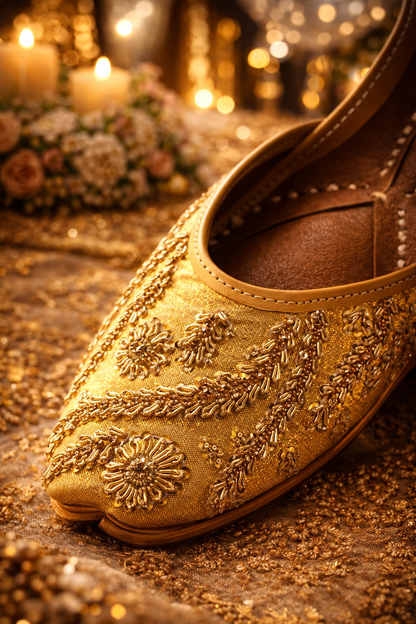 Sunlit Gold Embellished Jutti