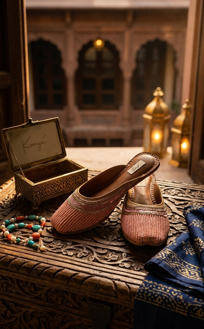 Blush Bead Embellished Jutti