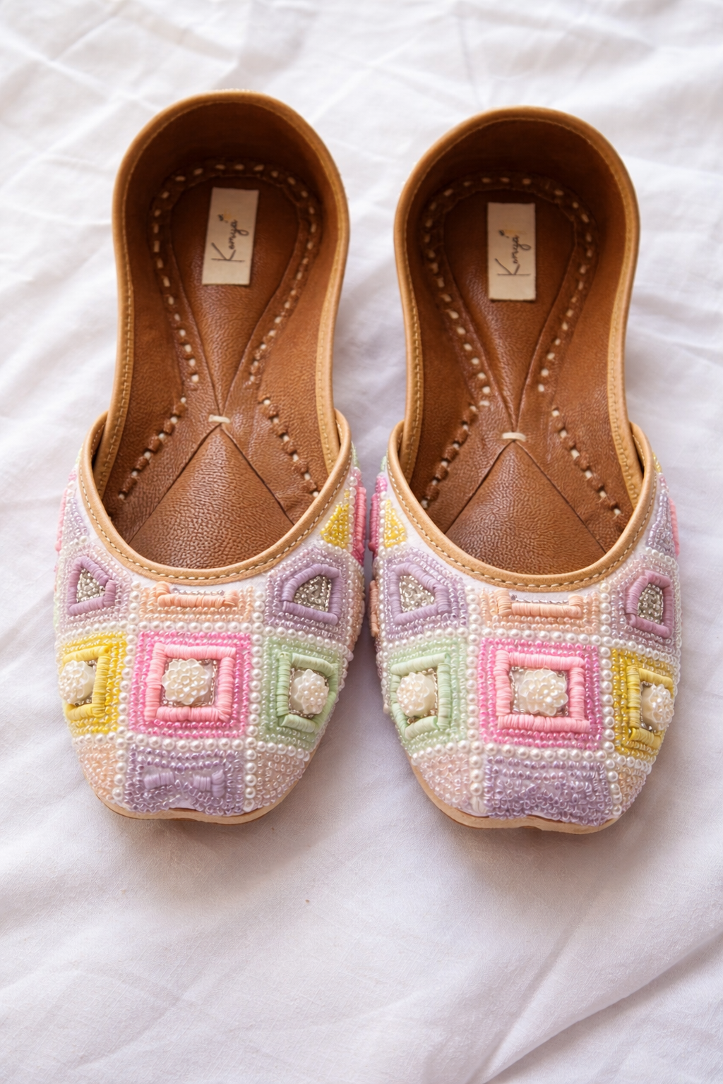 Pastel Pearl Embellished Jutti