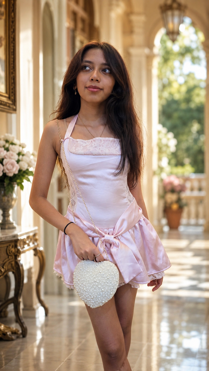 Pearl Heart Luxe Sling Clutch