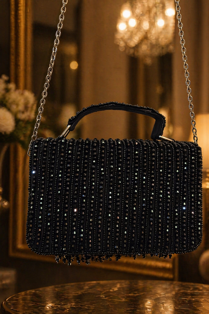 Midnight Noir black Crystal bag